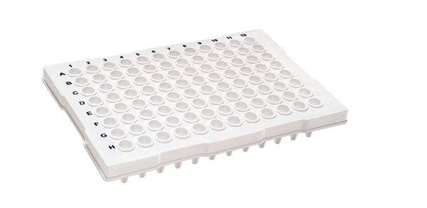 96 Well White PCR Plates, Semi-Skirted, 10 plates/pk