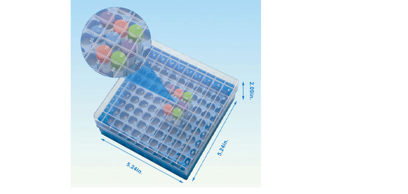 100-Well Polycarbonate Freezer Boxes, 12/Case