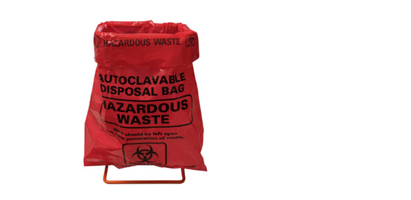 Biohazard Bags, Red, Autoclavable , 24 x 32" (61 x 81.3cm), 200/Cs