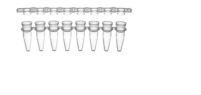 0.2 ml 8-Strip Tubes & Optically Clear Caps, 120 Strips of 8 Tubes and Caps